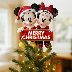 Couple Acrylic Christmas Tree Topper - Personalized Gifts For Couple 08pgdt151125