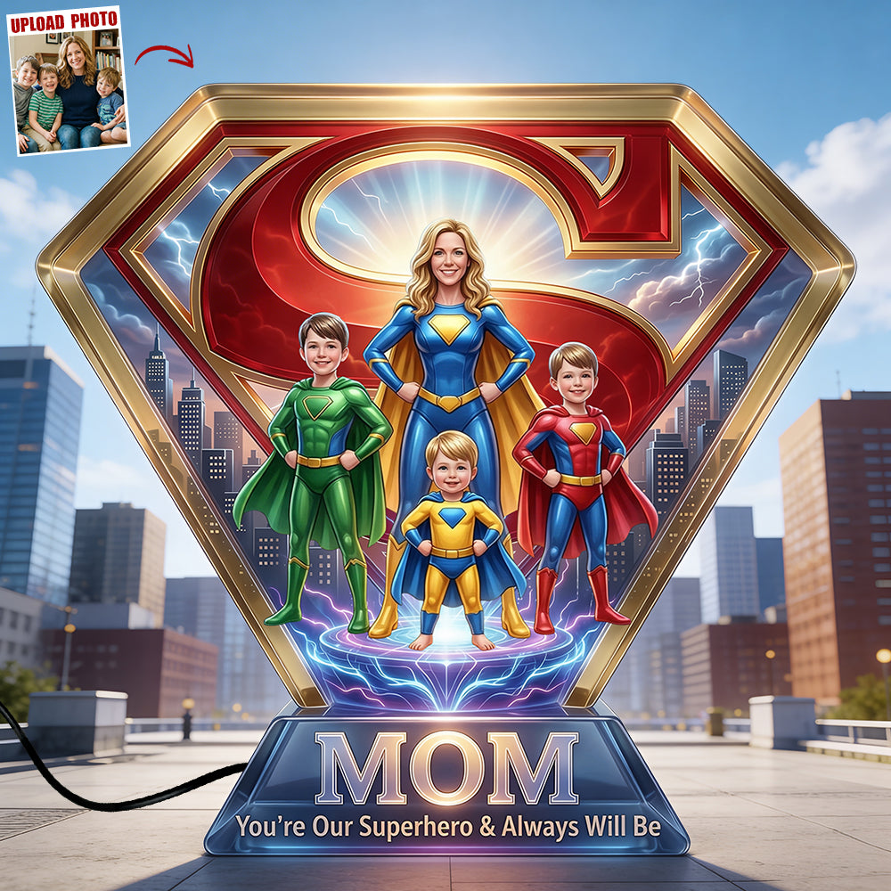 Mom & Her Power Squad Acrylic Light Box - Personalized Custom Photo Gifts For Mom 04NADT300326