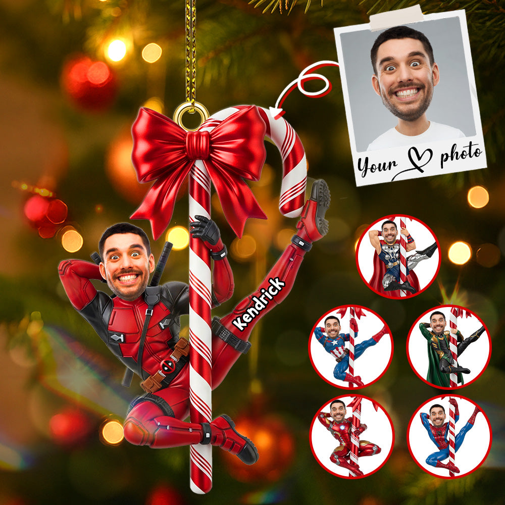 Custom Photo Funny Hero Ornament - Personalized Gifts For Christmas 04NAMG280825