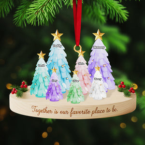 Personalized Gifts For Family, Christmas Tree Sea Glass Family Acrylic Ornament 01nata131025