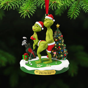 Personalized Gifts For Christmas, Golf Couple Naughty Acrylic Ornament 02ohta300925