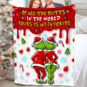 Naughty Green Monster Couple Blanket - Personalized Gifts For Couples 04NAQN031125