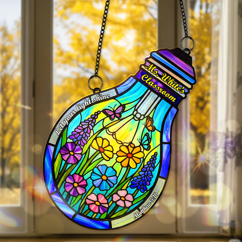 Encourage Lightbulb Suncatcher Ornament, Personalized Gifts For Teacher 01qhmg080825