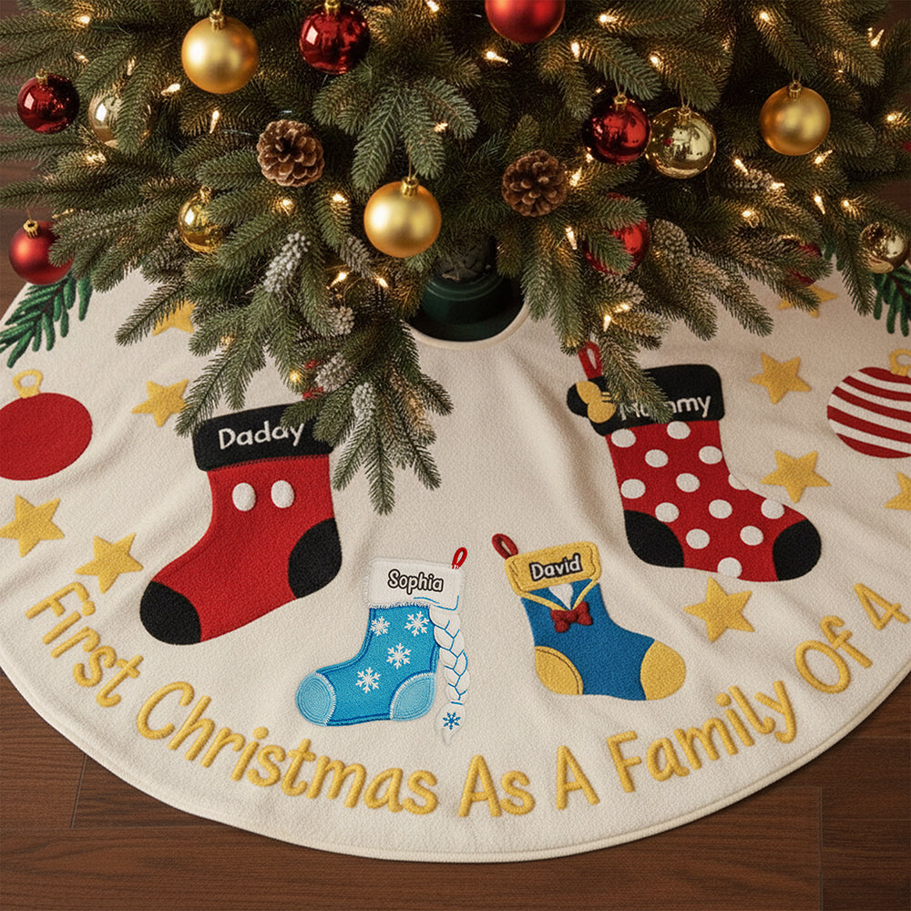 Holiday Stockings Quilted Tree Skirt - Personalized Gifts For Family 01naqn300825