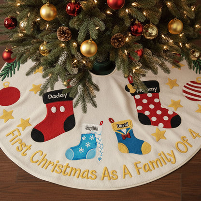 Holiday Stockings Quilted Tree Skirt - Personalized Gifts For Family 01naqn300825