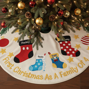 Holiday Stockings Quilted Tree Skirt - Personalized Gifts For Family 01naqn300825