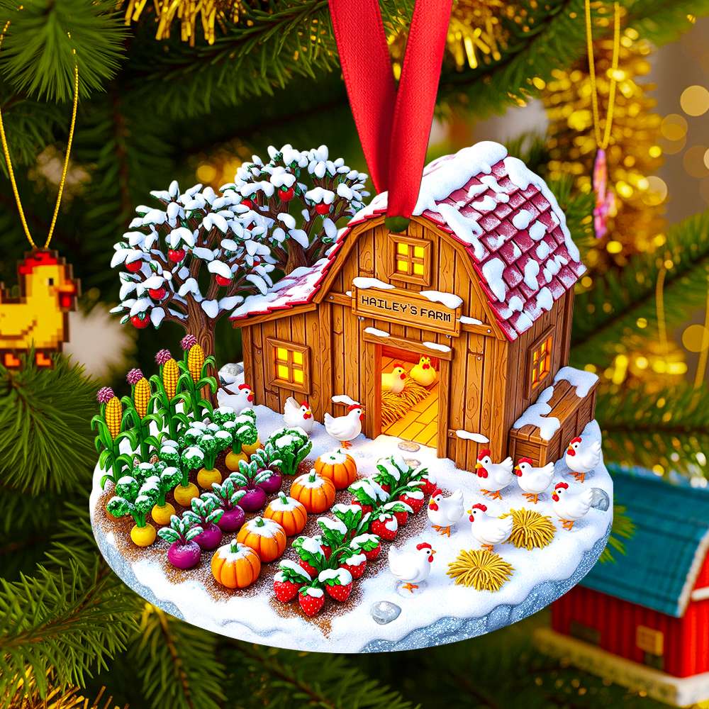 Farmhouse Christmas Ornament Personalized Gifts For Farmers 04NADT110825