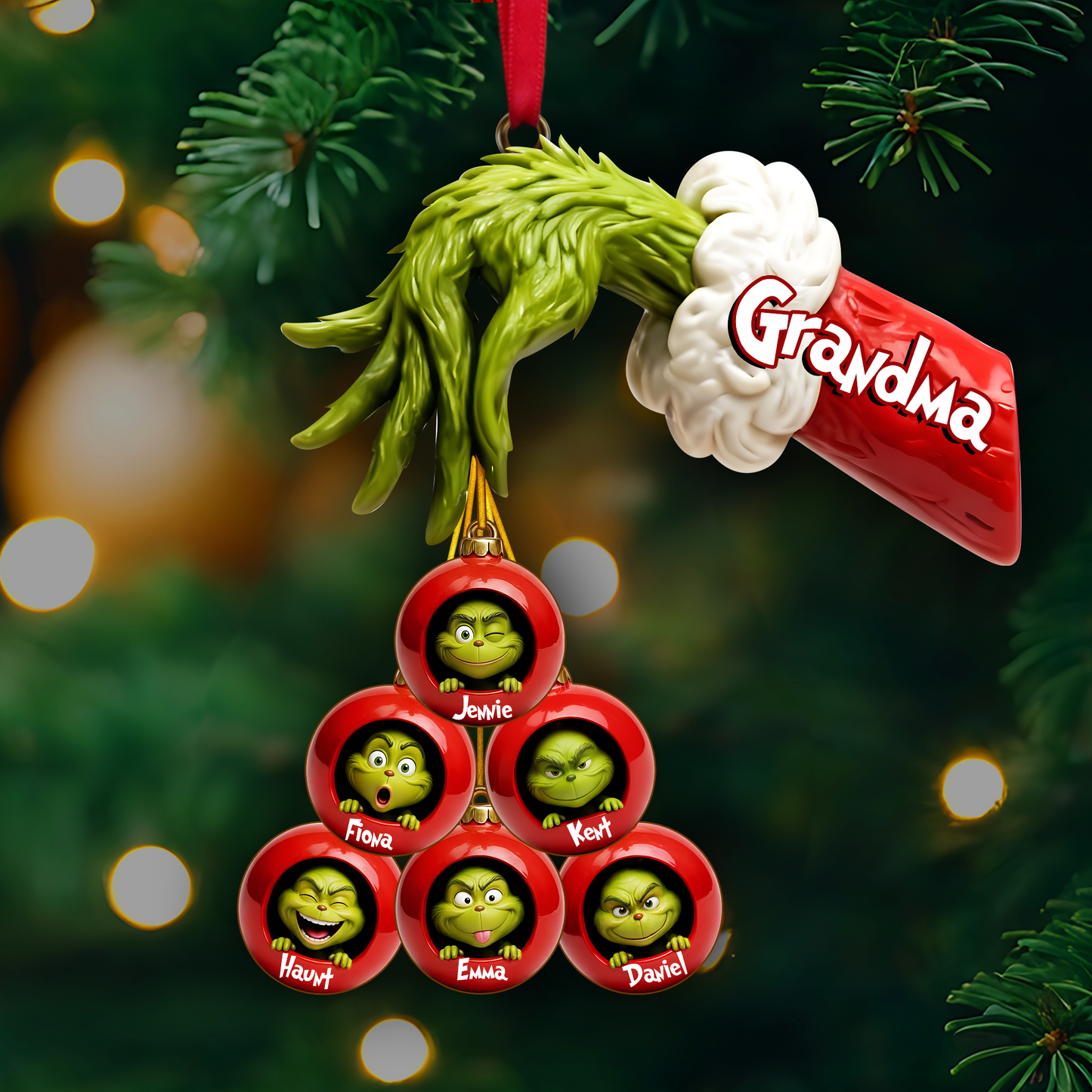 Green Monster Family Ornament - Personalized Gifts For Family Christmas Ornament 05QHLU170925