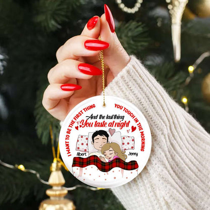Personalized Gifts For Couples, Couple Slepping Ceramic Ornament 03OHLU091124HG - Ornament - GoDuckee