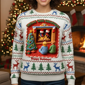 Creepy Fun Waiting Santa In Chimney Ugly Sweater, Personalized Gifts For Christmas 07qhtn041125