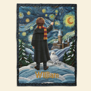 Starry Night Castle Blanket – Personalized Gifts For Fantasy Lovers 01naqn211025