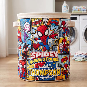 Comic Hero Quilted Laundry Basket - Personalize Gifts 02patn010726-Homacus