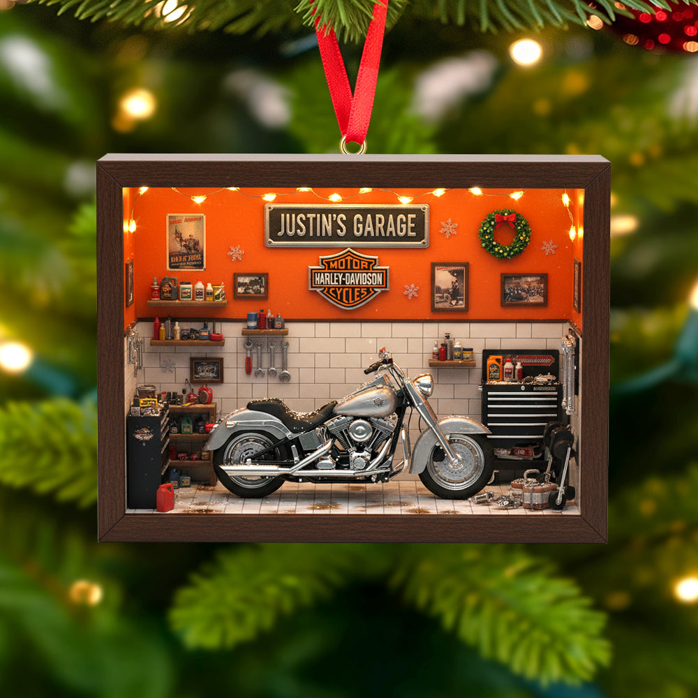 Personalized Gifts For Bikers Garage Christmas Ornament 01natn111025