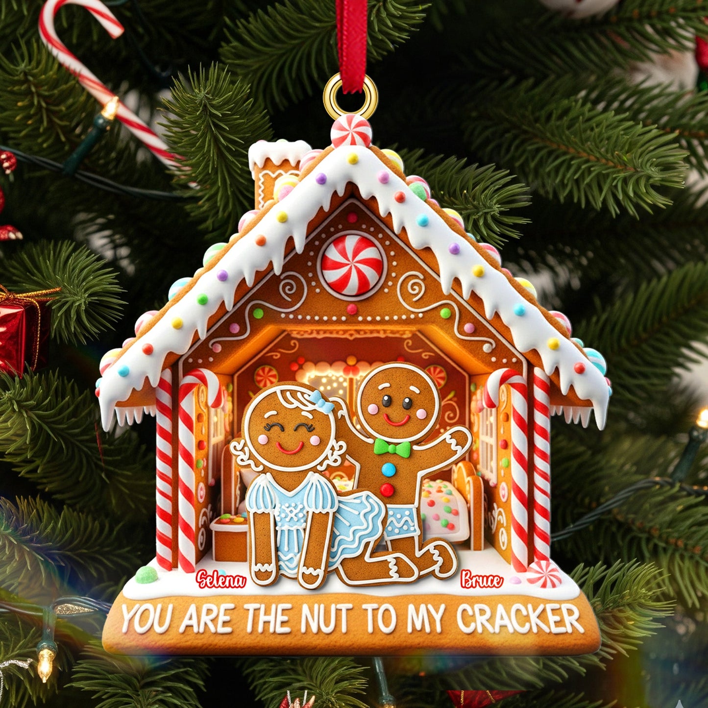 Personalized Gifts For Christmas, Naughty Couple Gingerbread Custom Shape Acrylic Ornament 02pgmg180925
