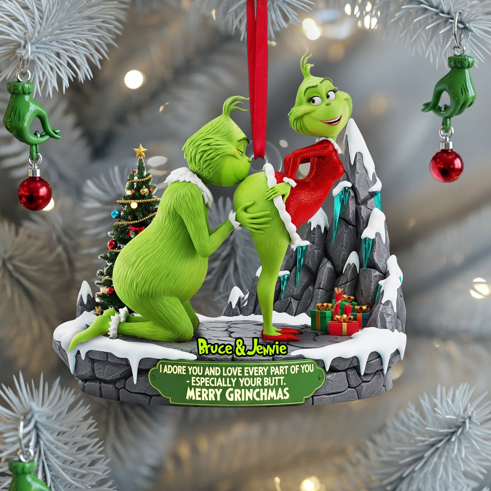 Naughty Green Couple Ornament - Personalized Gift For Couple 02ohlu090925