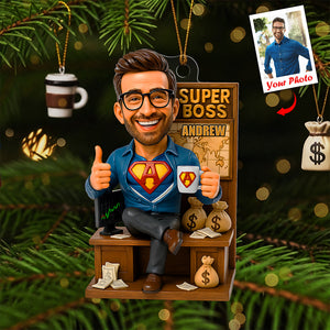 Funny Boss Ornament - Custom Photo Gifts For Boss 03nata220825