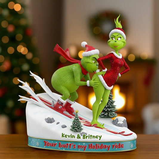 Skiing Couple Christmas Acrylic Plaque Personalized Gifts For Couple 01OHDT180925