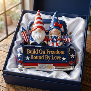 Gnome Couple 250th Anniversary Acrylic Plaque - Personalized Gifts For Patriotics Plaque 01PGLU070426