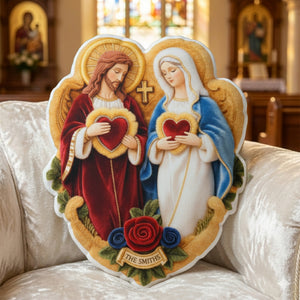 Sacred Hearts Christian Pillow - Personalized Gifts For Christian Family 02TGLU191225