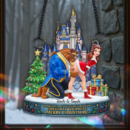 Cheeky Kiss Couple Suncatcher - Personalized Chritsmas Gift For Couples 07OHLU170925