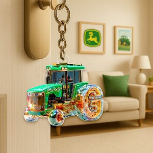 Personalized Gifts For Tractor Lovers Keychain, Any Letter 01TGPU240625