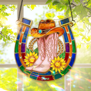 Western Spirit Suncatcher Ornament - Personalized Gifts For Cowgirl 02NALU280725
