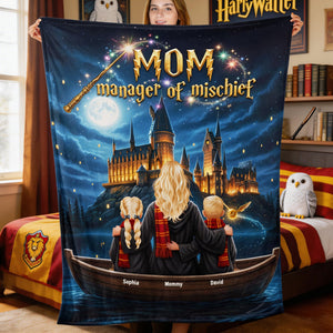 Mom Manager Of Kid Blanket - Personalized Gifts For Mother 02huqn010426