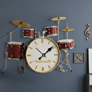 Drum Set Wall Clock Personalized Gifts For Music Lovers 05KIDT251225