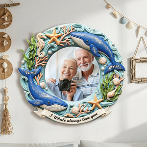 Old Whale Couple Custom Shaped Mirror - Personalized Gifts For Couple 02PAMG010825