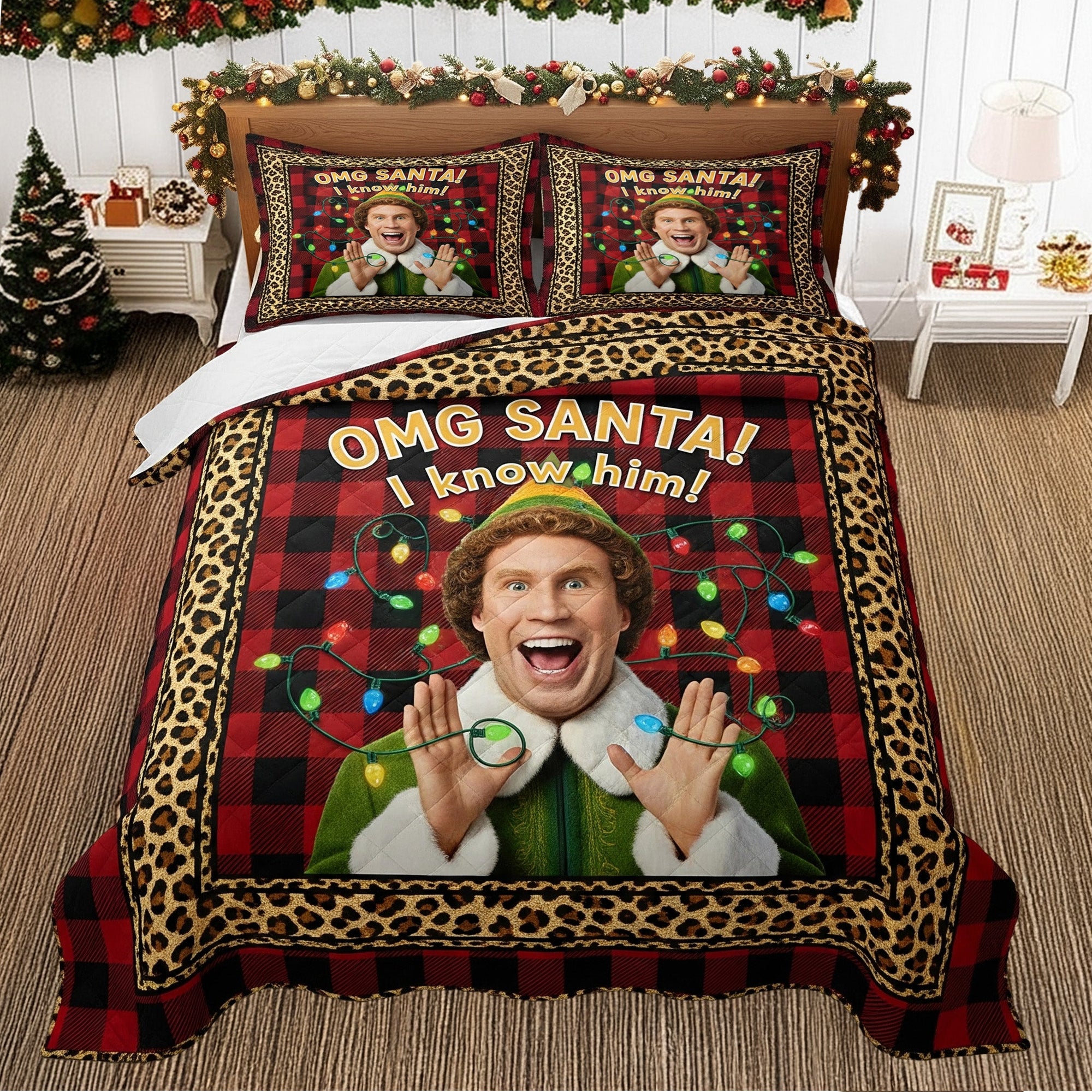 Funny Santa Quilt Bedding Set - Christmas Gifts 05HUMG130825