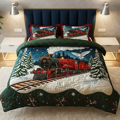 Train Christmas Quilt Bedding Set 01NATN060925