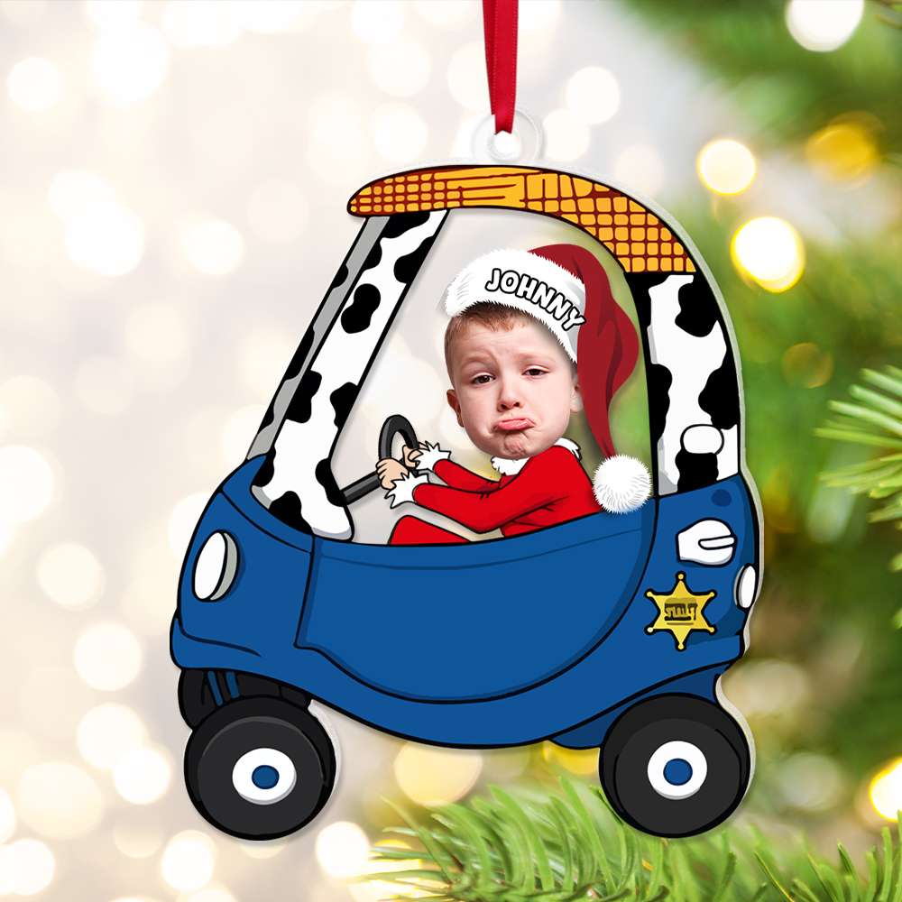 Custom Photo Gifts For Kids Driving Car Acrylic Ornament 04KALU131124 - Ornament - GoDuckee