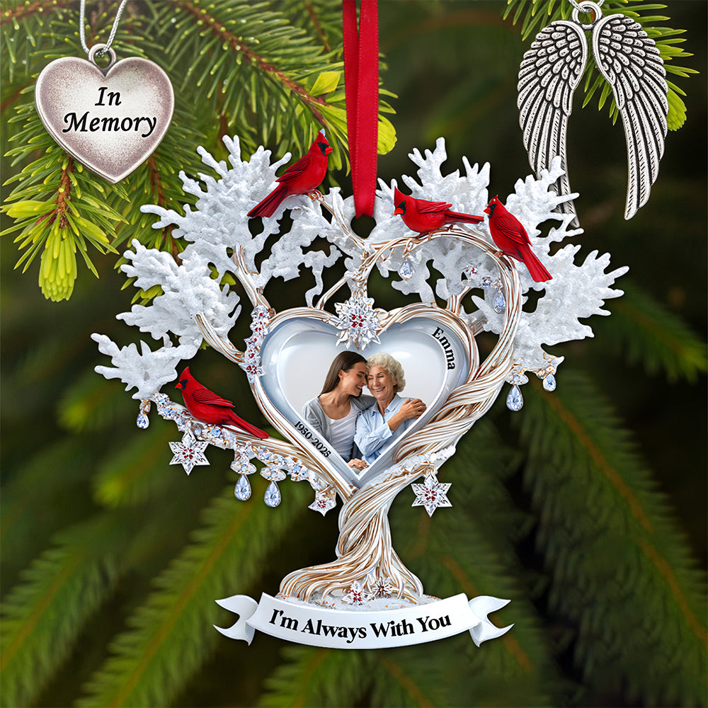 Cardinal Memory Custom Photo Ornament - Personalized Memorial Gift For Loved Ones 01TGLU180825