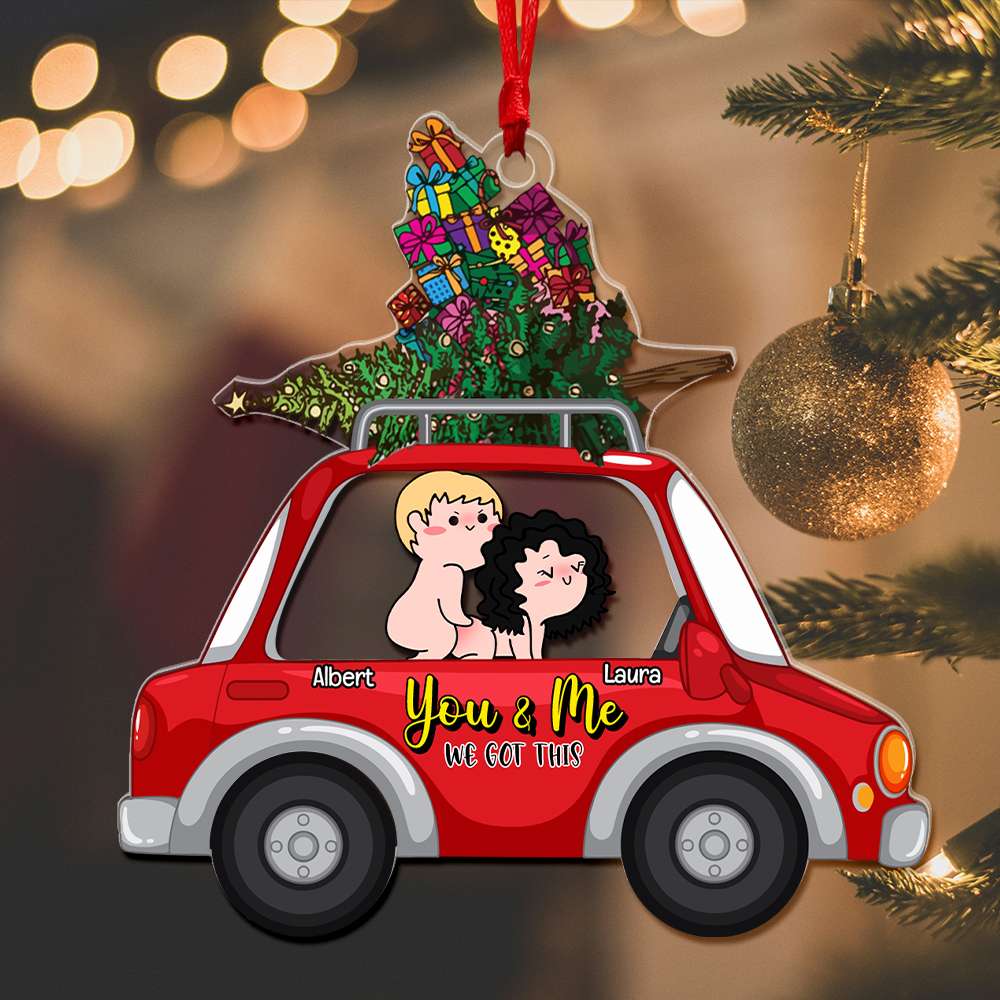 Personalized Gifts For Naughty Couple Christmas Ornament 02OHLU091024 - Ornament - GoDuckee
