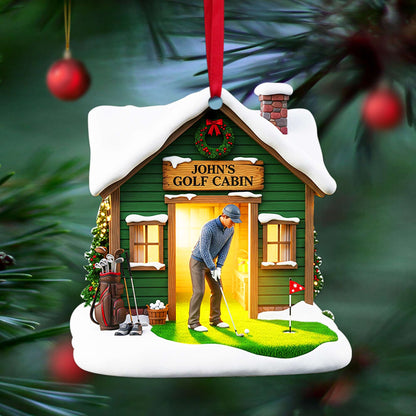 Golf Cabin Christmas Ornament - Personalized Gift For Golfers 05OHLU140825