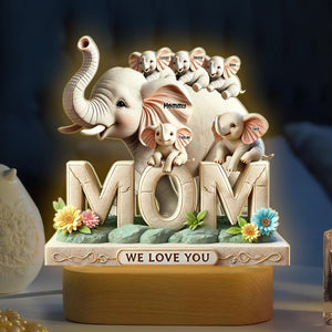 Personalized Gifts For Mom Elephant LED Light 01hutn170425-Homacus