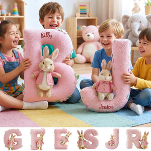 Cute Bunny Alphabet Pillow  - Personalized Gifts For Kids 02namg251125