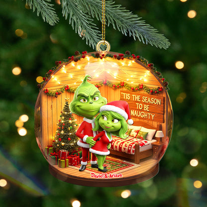 Personalized Gifts For Christmas, Naughty Couple Miniature Room Custom Shape Acrylic Ornament 02pgmg160925