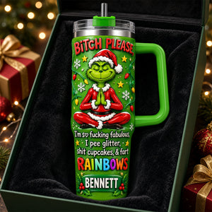 Sleighing The Naughty List Tumbler With Handle - Personalized Funny Gifts 01HUDH141026