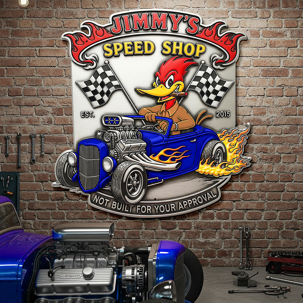 Santa’s Speed Shop Metal Sign – Personalized Christmas Gifts For Car Lovers 04qhqn010725