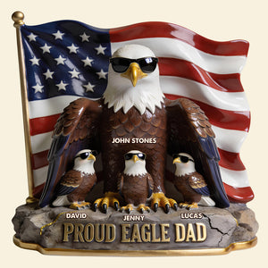 Proud Eagle Dad Acrylic Plaque - Personalized Gifts For Dad 03pgdt010526
