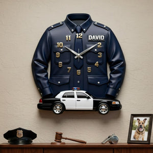 Personalized Gifts For Police Officers Acrylic Hanging Wall Clock 02totn060126