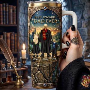Magical Dad & Kids Adventure - Tumbler Handle Personalized Father's Day Gifts 04NATA160426
