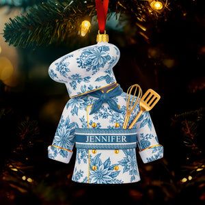 Toile de Jouy Christmas Ornament - Personalized Gift for Chefs 03pgqn181025