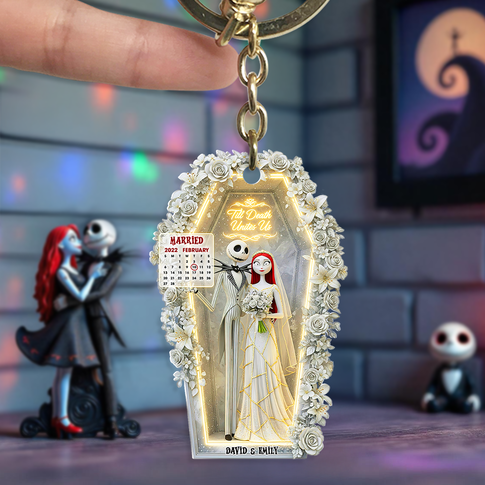 Horror Wedding Couple Keychain - Personalized Gifts For Couple 05ohpu270625-Homacus