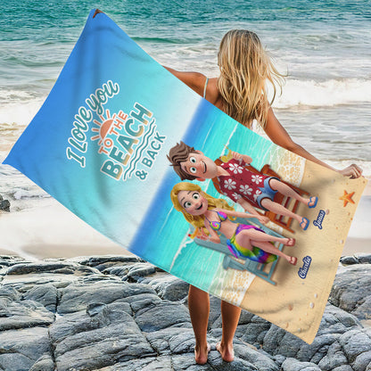 Summer Couple Beach Towel - Personalized Gifts For Couple 01pgmg140725hg