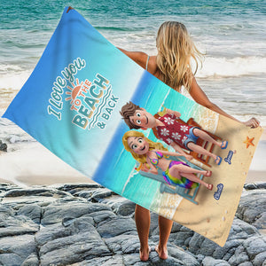 Summer Couple Beach Towel - Personalized Gifts For Couple 01pgmg140725hg