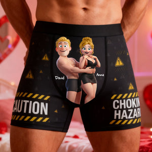 Couple Fun Caution Men Boxer - Personalized Gift For Him 04QHLU160126