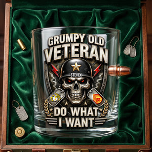 Grumpy Old Veteran Bullet Glass - Personalized Gifts For Veterans 01todh160626