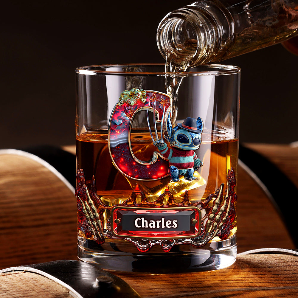 Cute Monster Letter Round Glass  - Personalized Halloween Gifts For Horror Lovers 03tgqn250825